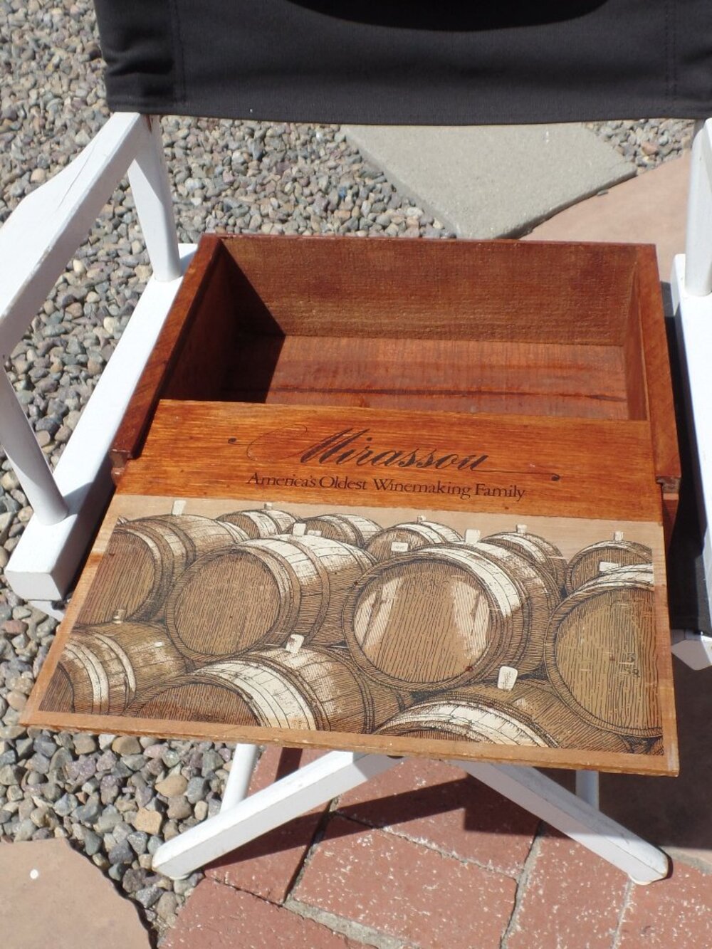 Mirassou Vineyards California Painted Wooden Wine Box 1980s Vintage